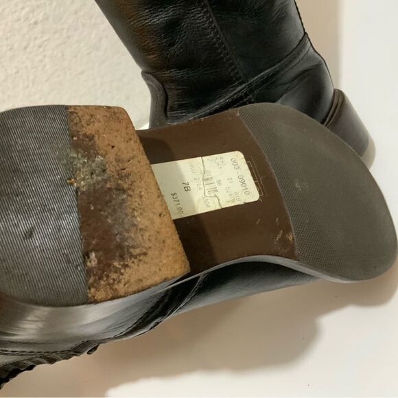 Tory Burch Lowell 2 Logo Brown  Leather Knee High Riding Boot 7 M Excellent - Picture 10 of 15